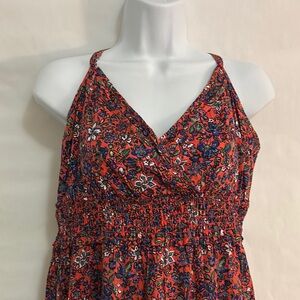 Universal Thread Orange Floral Halter Maxi Dress Size XL